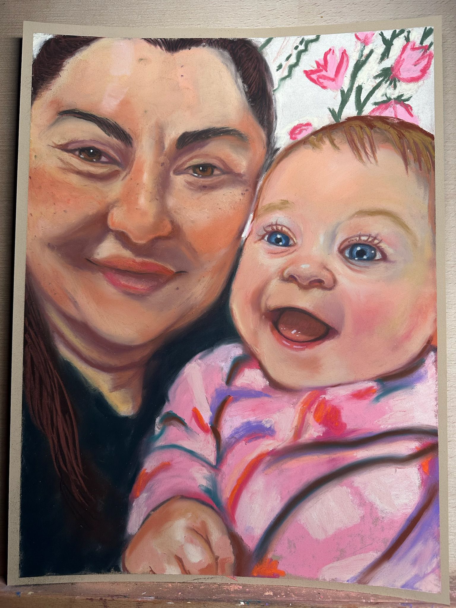 Pastel portrait by Laura Lewis in Las Palmas de Gran Canaria